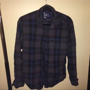 Black, Grey, and Blue American Eagle button down